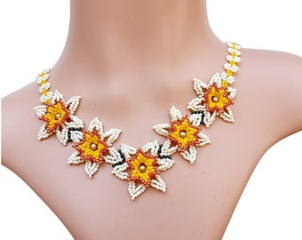 DIY Necklace Pattern, "Daffodil" PDF Tutorial