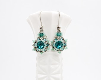 Beading Pattern for Crystal Earrings : Rivoli Beadwork Tutorial ("Carla" PDF)