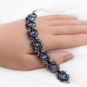 Armband-Anleitung mit Kristallen und Vexolo-Perlen, „Gina“-PDF-Muster (Englisch)