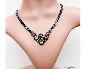 DIY Necklace Pattern, Bead Weaving, "Misty" Jewelry Tutorial