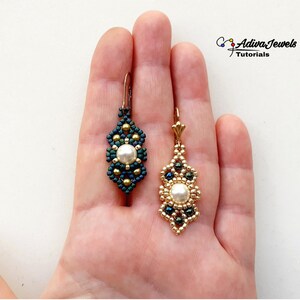 Beaded Earrings Pattern, Seed Beads Tutorial, Janet Earrings Tutorial image 2