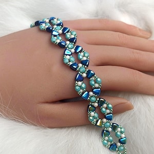 Bead Woven Bracelet Tutorial, DIY Beaded Jewelry, "Leda" PDF