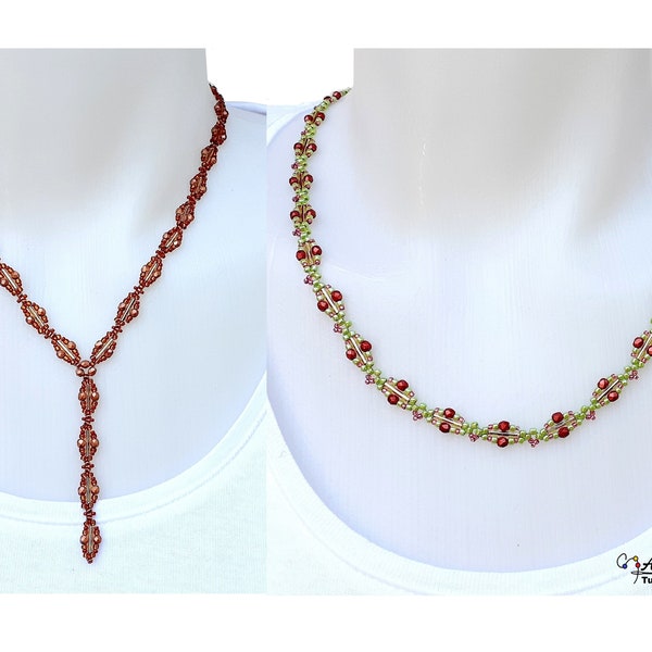 Beading Necklace Tutorial, Jewelry Pattern, "Casey" PDF Tutorial