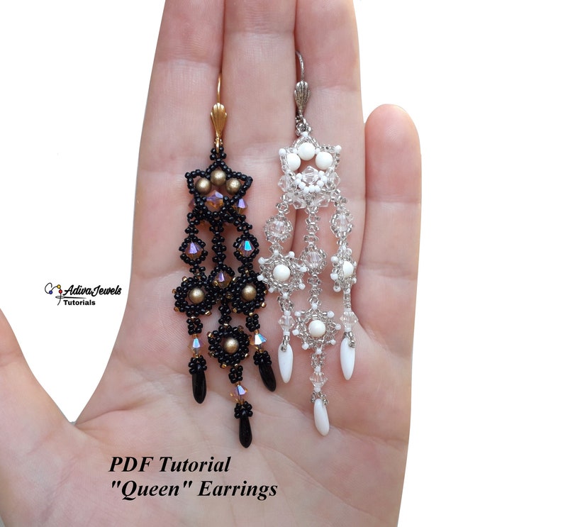 Diy Beaded Earrings Tutorial DIY Beaded Earrings Queen Tutorial | Etsy