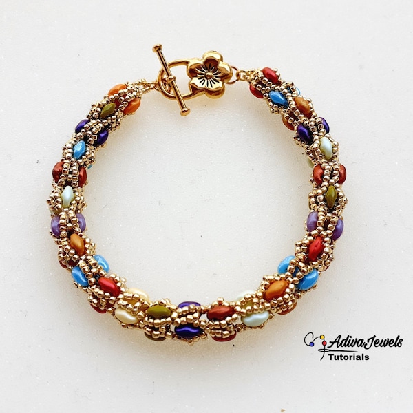 Beading Rope Tutorial, Beaded Jewelry Pattern, "Athina" Bracelet or Necklace PDF