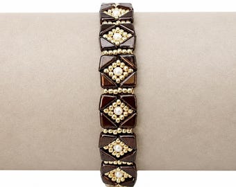 Beaded Bracelet Pattern: Czech Tango Beads, "Ethno" Beading Tutorial