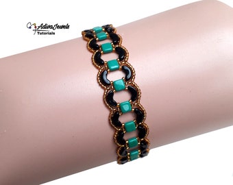 Beaded Bracelet Tutorial, Jewelry Making Step by Step, Beadwork Instructions, &quot;Mina&quot; Beading Pattern (English)