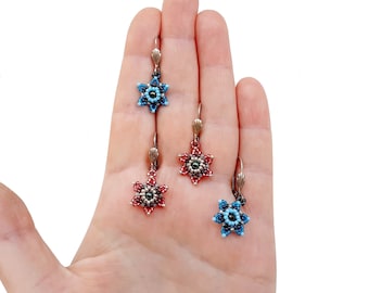 Patrón de abalorios para pendientes florales: joyería DIY con cuentas de semillas y perlas (PDF "Anne")