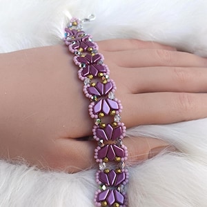 DIY Beaded Bracelet, Beading Tutorial, "Lora" PDF Beadwork Pattern (English)