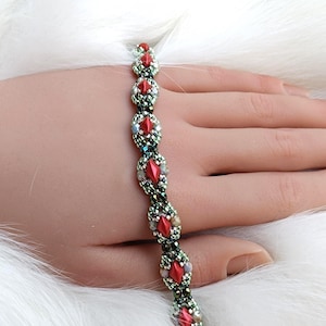 Beaded Bracelet Design with Two Variations, "Adele" PDF Bracelet Tutorial (English)