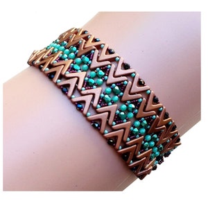 Bracelet Pattern with Ava Beads, DIY Beaded Jewelry, PDF Beadwork Tutorial