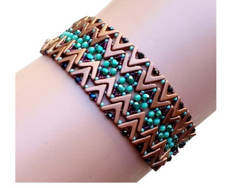 Bracelet Pattern with Ava Beads, "Anita" PDF Tutorial