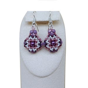 Beaded Earrings Pattern, DIY Beads Jewelry, Beading Tutorial, &quot;Kalia&quot; Earrings PDF (English)
