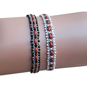 DIY Beaded Narrow Wrist Band with Cali Beads, Beads Bracelet Making, Beading Tutorial