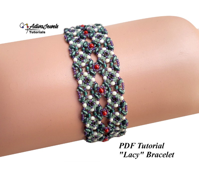 Bracelet Pattern DIY lacy Beading Tutorial Etsy