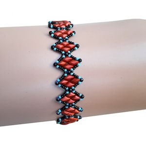 Beaded Bracelet Pattern, Bead Weaving Project, &quot;Ziggy&quot; PDF Beadwork Tutorial (English)