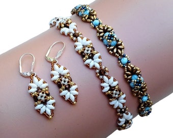 Beading Jewelry Tutorial, "Shani" Bracelet and Earrings Pattern