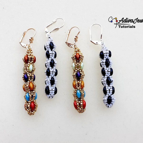 DIY Bead Earrings, Bead Woven Jewelry Pattern, "Athina" Earrings Tutorial