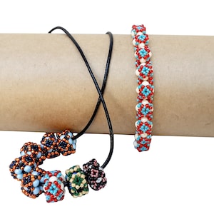 DIY Beaded Bead and Bracelet Pattern, Bead Weaving Project, PDF Beading Tutorial (English)