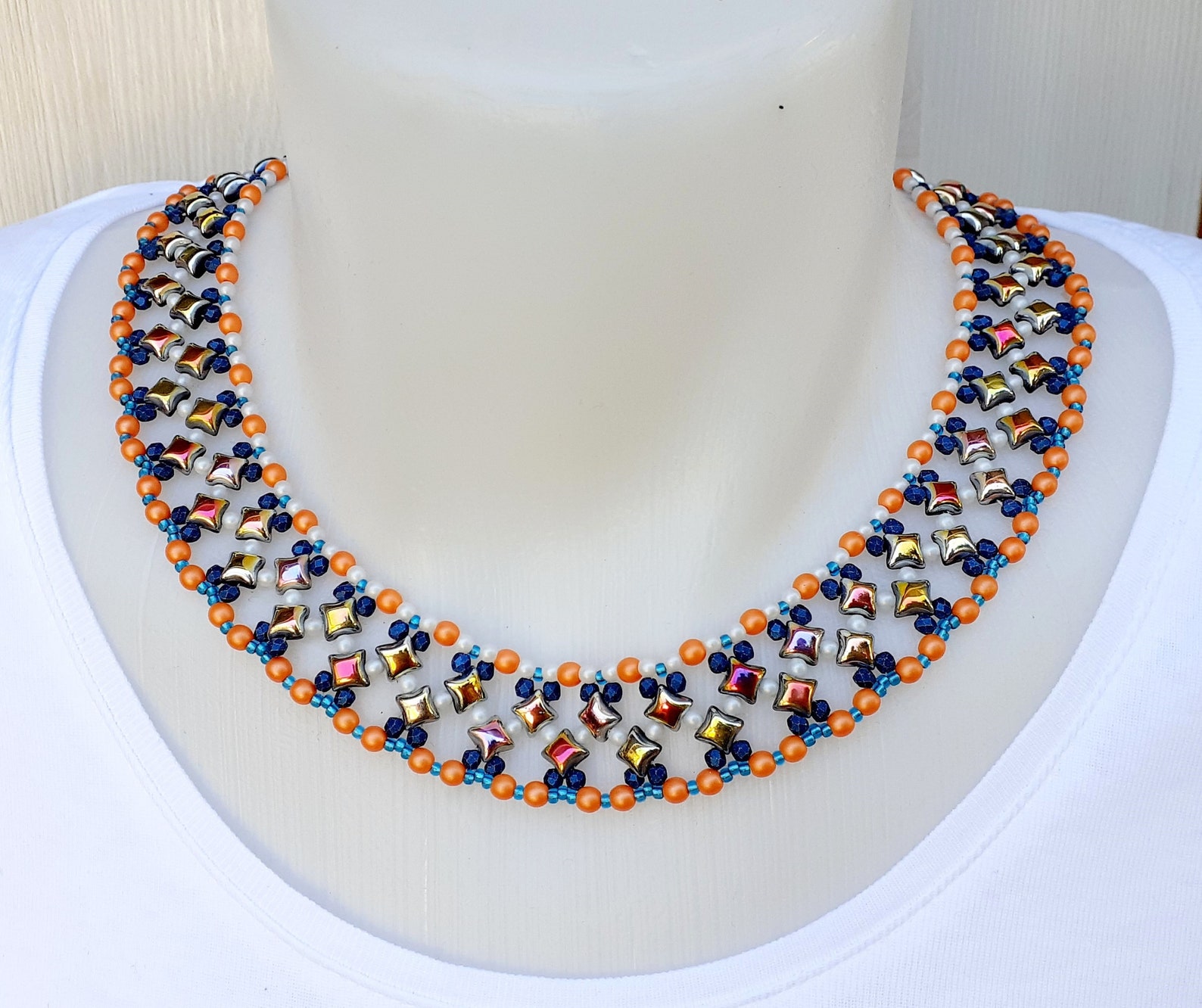 Bead Weave Necklace debbie Tutorial Instant Etsy