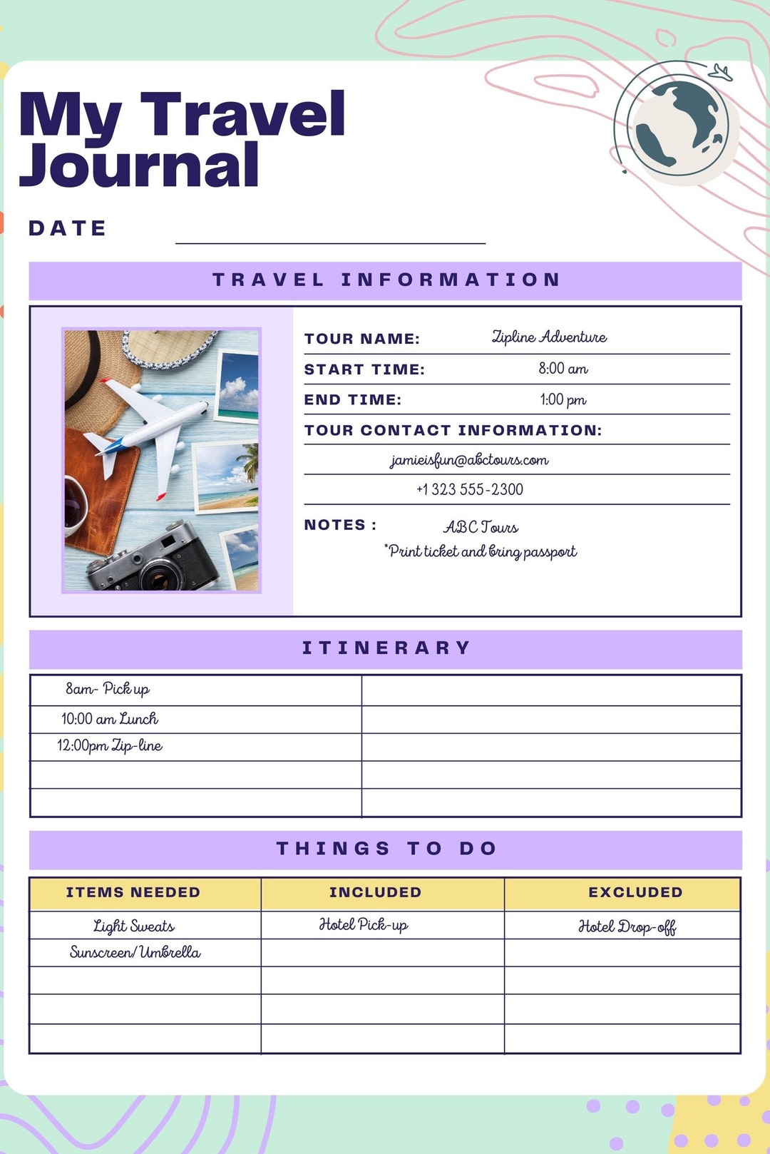Travel Planner for Everyone - Etsy