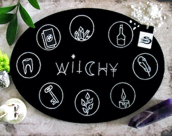 Hexe Altarbild, Schild, auch Türschild - Handbemalter Schmuck, Hexenschmuck, Gothik