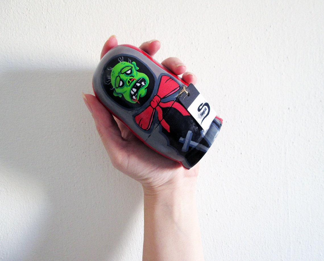 Zombie Nesting Dolls Handpainted Undead Matryoshka Set Etsy