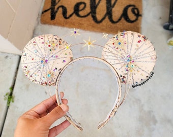 PREORDER 4-6 WEEKS Kaleidoscopic Colorful Star Halo Crown Mouse Ears by Le Petit Mouse - Hedy Lamarr Inspired