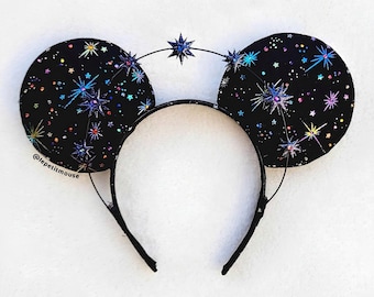 PREORDER 4-6 WEEKS "Midnight" Star Halo Crown Mouse Ears by Le Petit Mouse - Hedy Lamarr Inspired