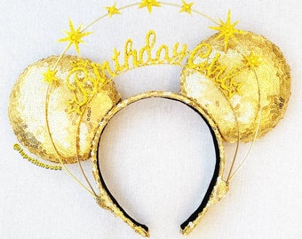 PREORDER 4-6 WEEKS Birthday Girl Star Halo Crown Mouse Ears by Le Petit Mouse - Hedy Lamarr Inspired