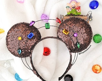 PREORDER 4- 6 WEEKS Seven Dwarfs Mine Train Halo Mouse Ears by Le Petit Mouse