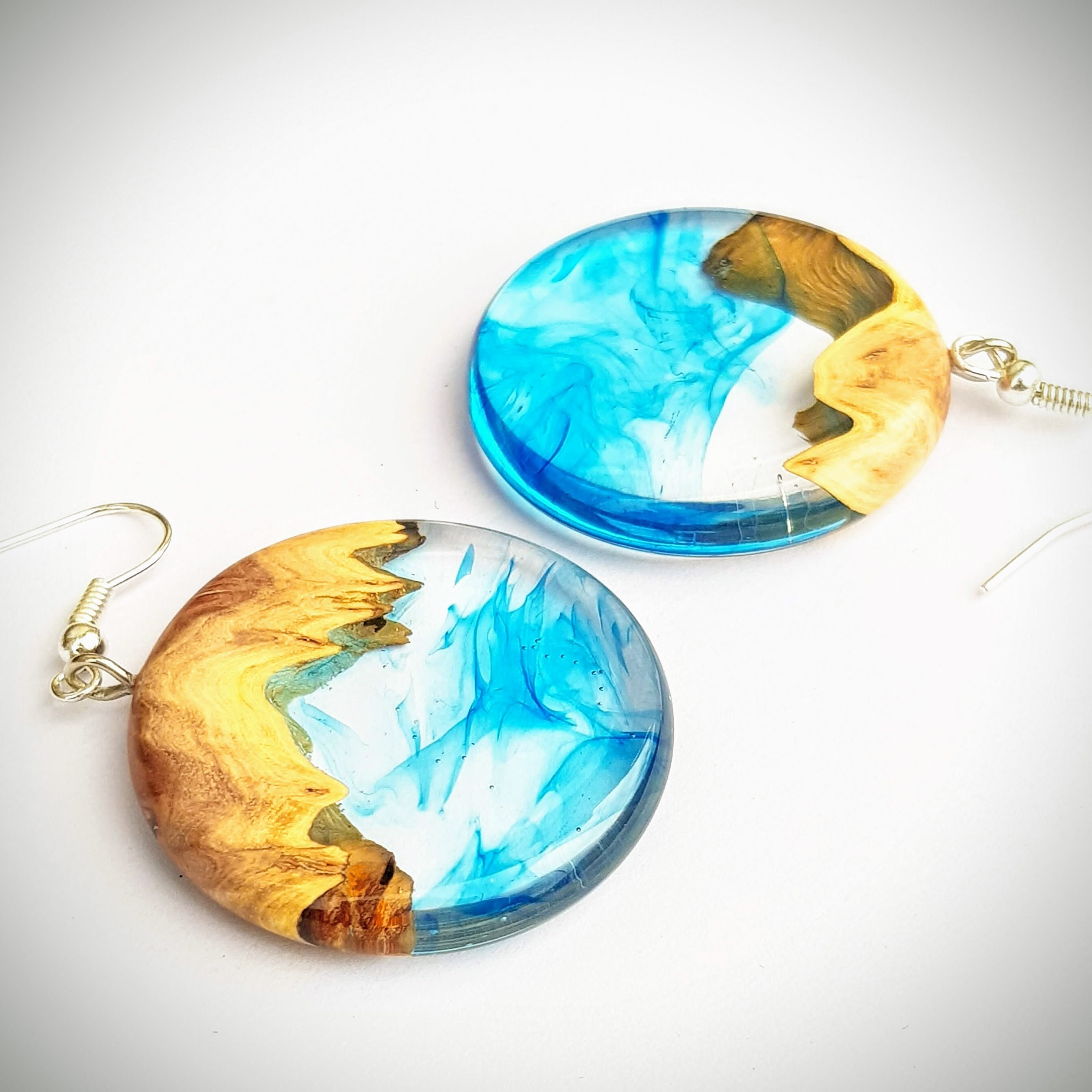 wood and resin earrings