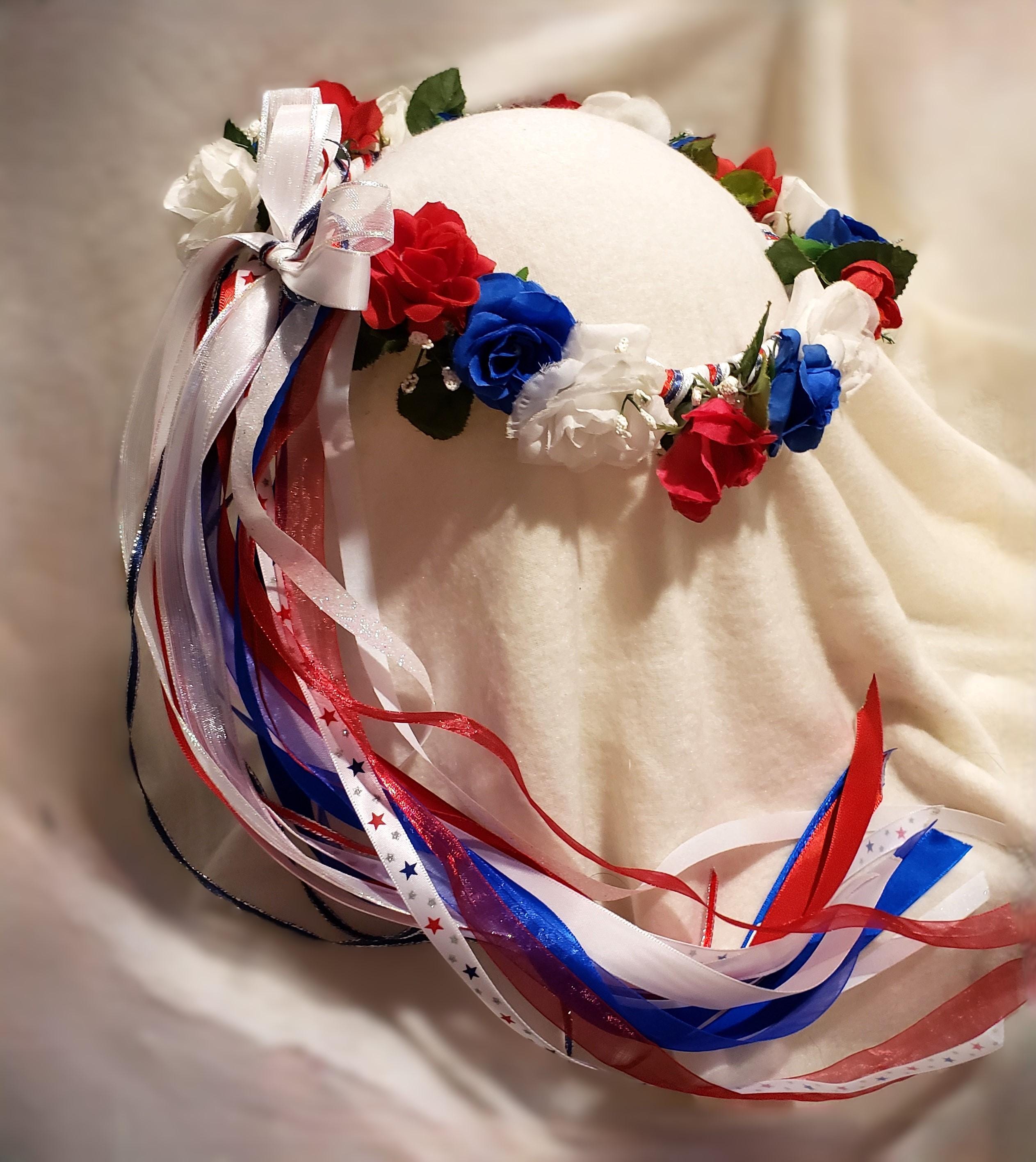 Red and Blue Flower Crown - Etsy