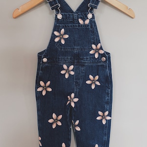Childrens Levis Hand Painted Floral Overalls