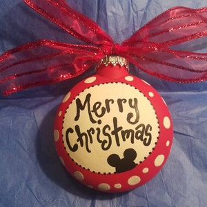 Disney Ornament Mickey Mouse Merry Christmas Personalized Hand Painted