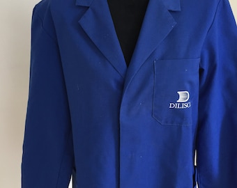 French Bugatti Blue Work Wear / Chore Jacket / Bleu De Travail with Logo (M)