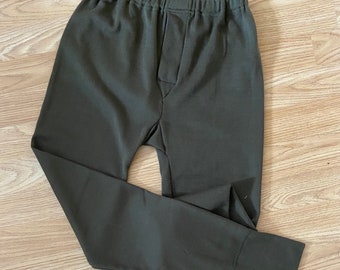 NOS - Vintage French Dark Khaki Thermal Long Johns -  Mens Long Johns Underwear Underpants (M)