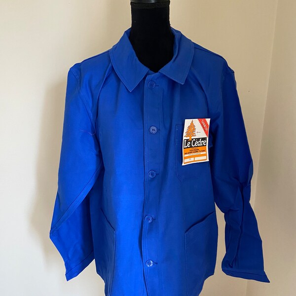 NOS - Vintage French Bugatti Blue / Chore Jacket / Bleu de travail (L)