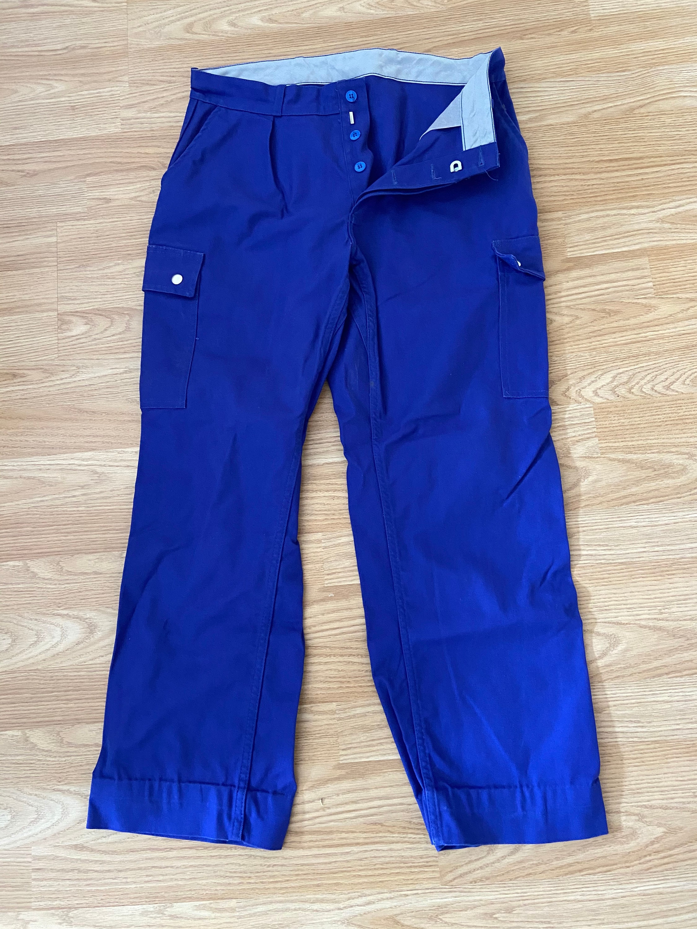 Image of Old French Vintage "Bugatti Bleu' Chore Pants/Bleu De Travail | W32 L28