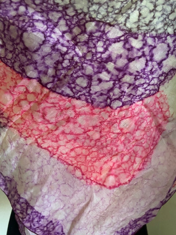 Ladies Ted Lapidus, Paris - Hand Painted Silk Nec… - image 4