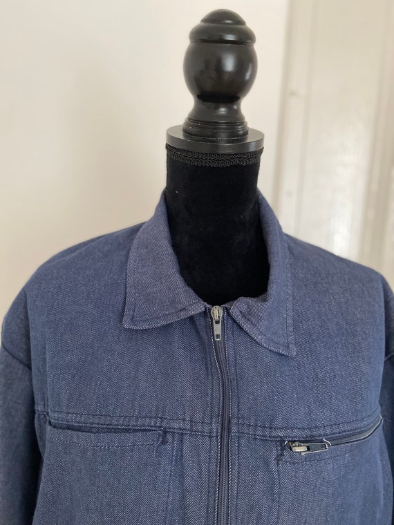 Vintage French 'BARBE BLEUE' Denim Style 'bleu De Travail' Zip