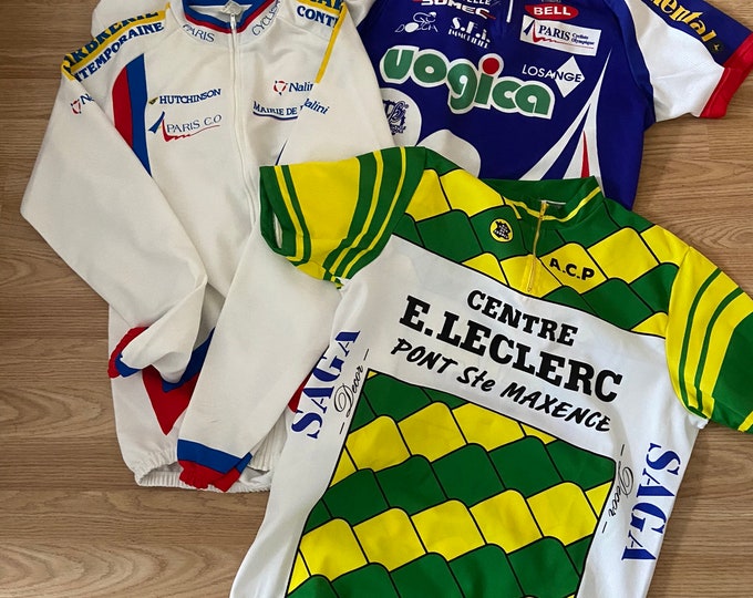 Vintage French Promotional Tour De France / Olympique Cycling Jerseys / Various Styles - Long Sleeve Short Sleeve (XL) ** ONE Jersey **