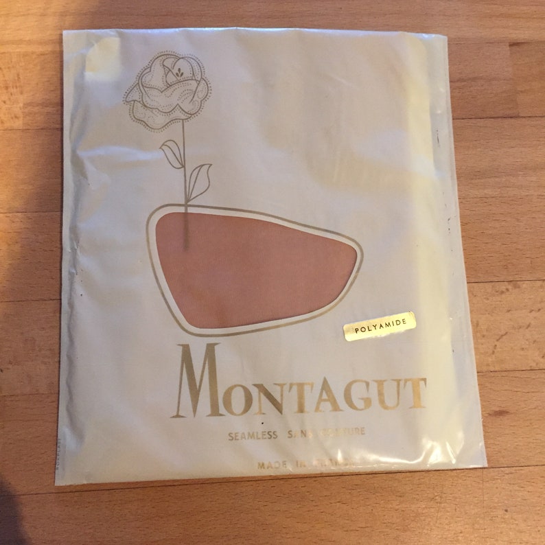 9.5 M Vintage French Montagut Paris Tan Stockings 2 Pack