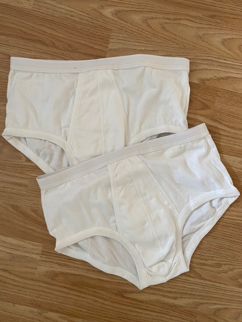 Pack of TWO Men/'s French /'EMINENCE/' Vintage Pure White Cotton Undies Y Fronts ML NOS
