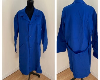 Vintage French 100% Cotton 'Bugatti Bleu' Work Wear by BERJAC / Overalls / Garage Jacket / Bleu De Travail Long Length (L)