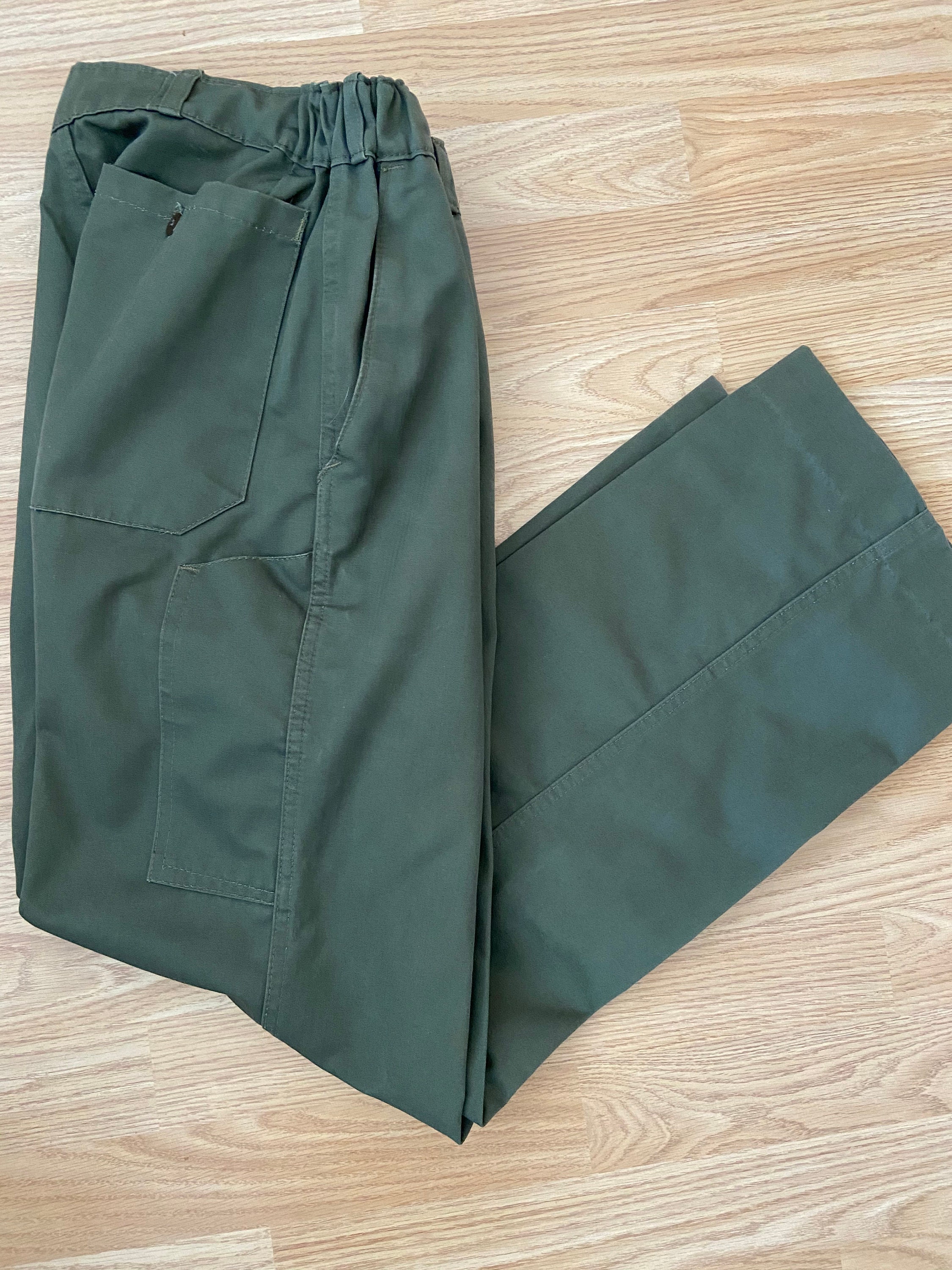 Image of Vintage French Green Button Fly Chore Pants/Railworker Trousers | W30 L28
