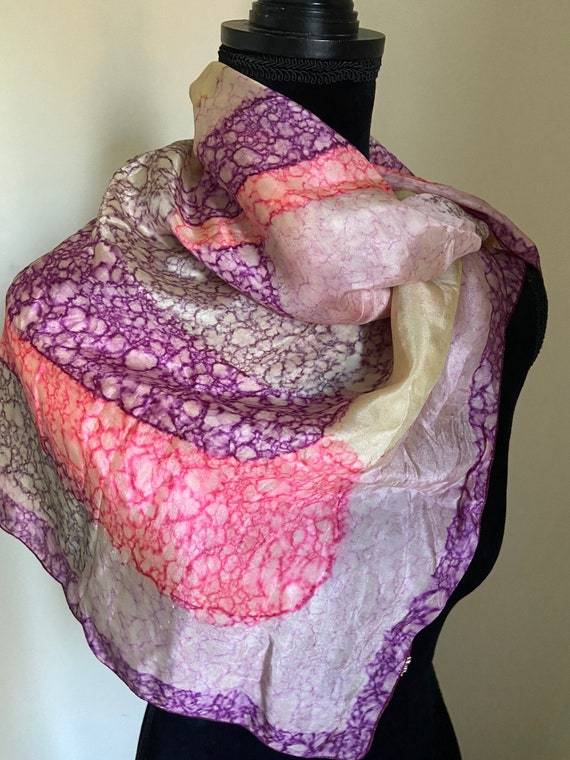 Ladies Ted Lapidus, Paris - Hand Painted Silk Nec… - image 6