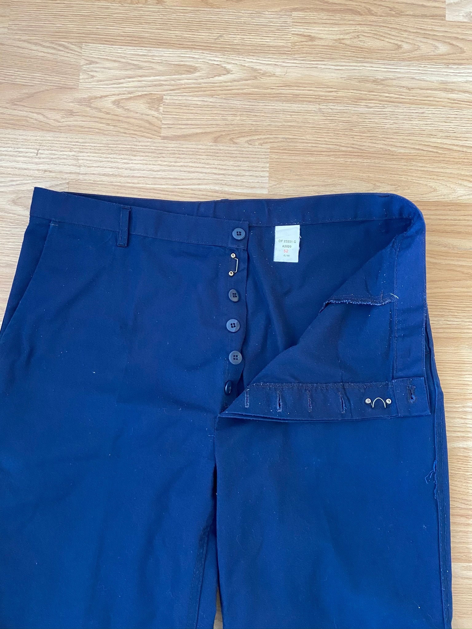 Image of Vintage French Indigo Blue Polycotton Work Trousers/Chore Pants W39 L26