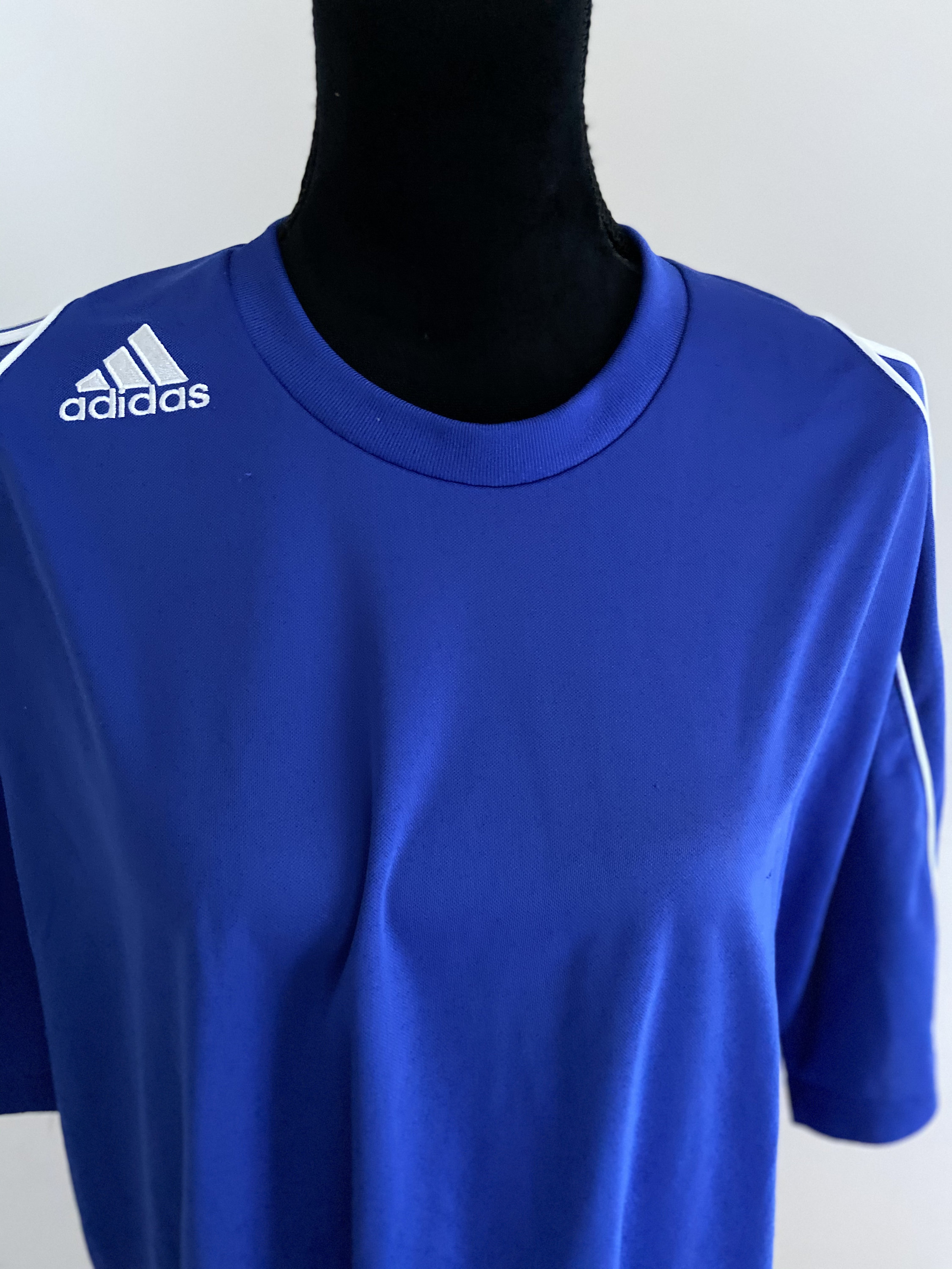ADIDAS Retro 90'S Blue T-shirt Classic 3 Stripe / Adidas ADIDAS Retro 90'S Blue T-shirt Classic 3 Stripe / Adidas
