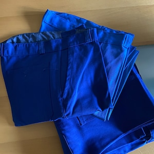 Unworn - French MACOBER &#39;Bugatti Blue&#39; Button Fly Work Trousers / Chore Pants / Bleu De Travail (W32 L32  / W30 L32)
